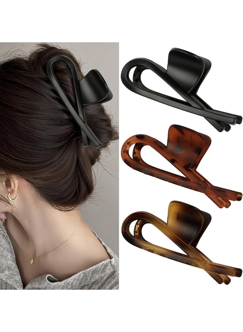 ChicAbode Hair Clips For Women, 3Pcs Elegant Claw Clip, Large Claw Clips For Thick Long Hair, Strong Hold Clips, Non Slip French Clip, Cute Hair Accessories For Hair Womens Decorative Hair Clips - Image 1
